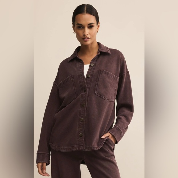 Z supply all day jacket chocolate cherry - Picture 2 of 3